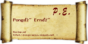 Pongó Ernő névjegykártya