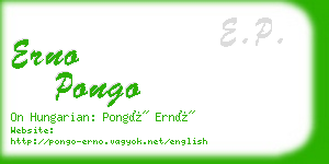 erno pongo business card